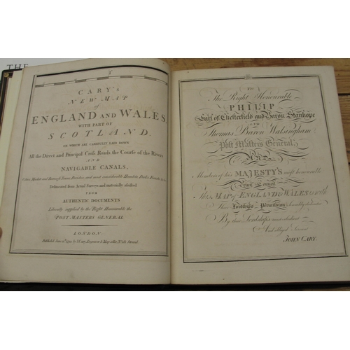 438 - [MAPS] Cary's New map of England & Wales with Part of Scotland, 4to, engr. title, h-col'd general ma... 