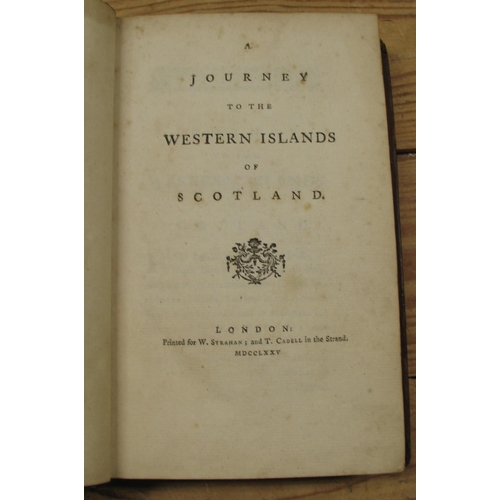 440 - [JOHNSON (Samuel)] Journey to the Western Islands of Scotland, 8vo, pp. [2], 384, [2, Errata] contem... 