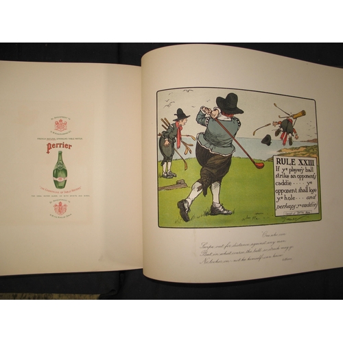 511 - [GOLF] CROMBIE (C.) The Rules of Golf Illustrated, obl. folio, 24 chromo cartoons with Perrier copyr... 