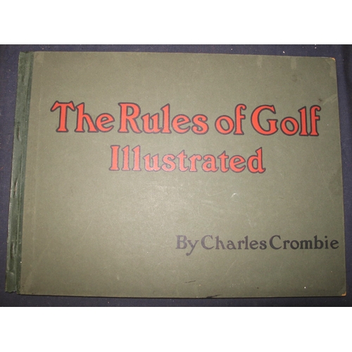 511 - [GOLF] CROMBIE (C.) The Rules of Golf Illustrated, obl. folio, 24 chromo cartoons with Perrier copyr... 