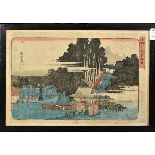 1002 - Hiroshige, two 19th Century Japanese woodblock prints, each 10