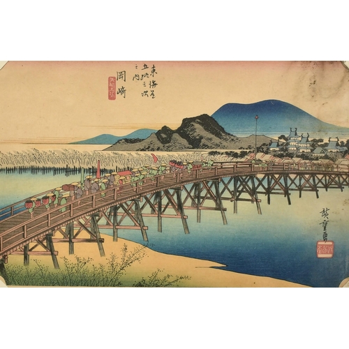 1004 - After Hiroshige, two 19th/20th Century Japanese woodblock prints, each 8.5