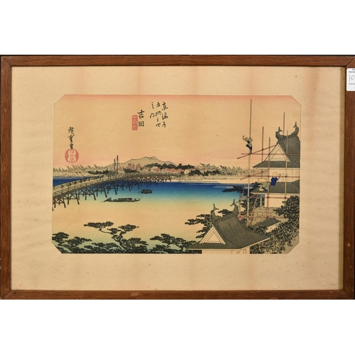 1004 - After Hiroshige, two 19th/20th Century Japanese woodblock prints, each 8.5