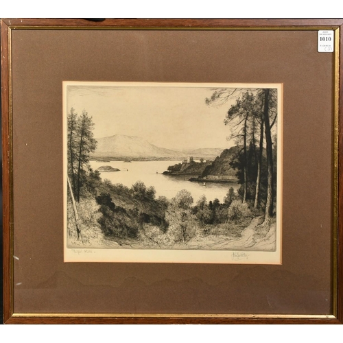 1010 - John Fullwood (1854-1931), a group of three framed etchings, plate size for each 9.25