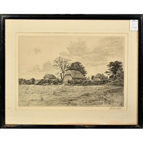 1011 - David Young Cameron, a mountain lake scene, etching, unsigned, plate size 3.5