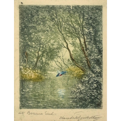 1012 - Claude Hamilton Rowbotham (1864-1949), 'The Haunt of the Kingfisher at Bourne End', etching and aqua... 