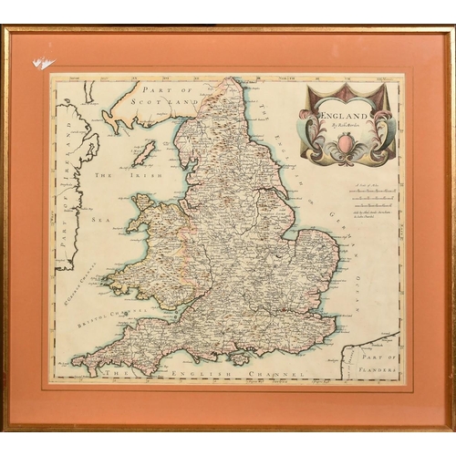 1017 - Robert Morden, 'England', a hand coloured map, 14.5