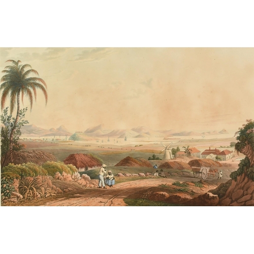 1021 - E Duncan after J. Johnson, a fine 19th Century hand coloured aquatint, 'View in Old North Sound, Ant... 