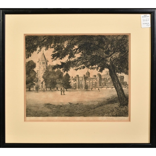 1025 - A group of five etchings and lithograph of Public Schools, each around 8