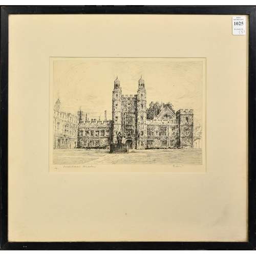 1025 - A group of five etchings and lithograph of Public Schools, each around 8