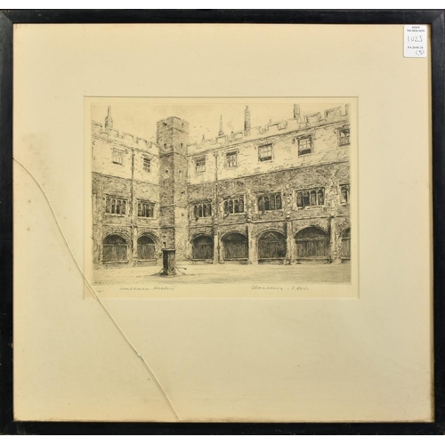 1025 - A group of five etchings and lithograph of Public Schools, each around 8