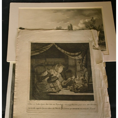 1028 - An interesting collection of antique prints and engravings, unframed, (q).