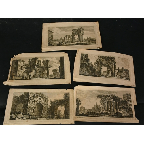 1030 - Vivares after Piranesi, a collection of etchings of Roman ruins, unframed, a/f.