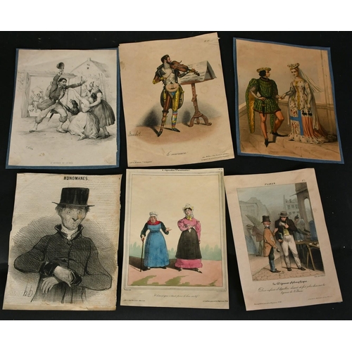 1031 - A collection of French caricature lithographs, unframed, some a/f, (q).