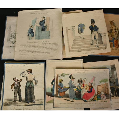 1031 - A collection of French caricature lithographs, unframed, some a/f, (q).