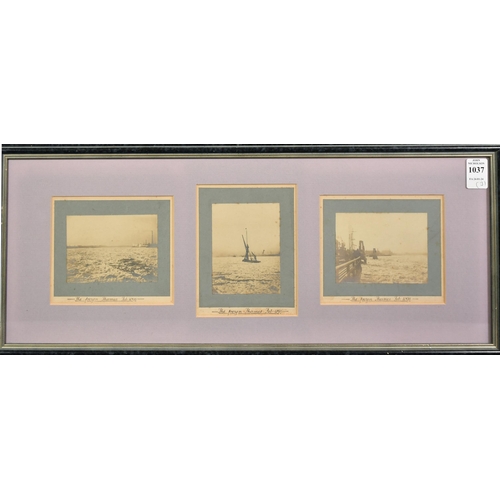 1037 - Three photographs of 'The Frozen Thames, Feb 1895', each around 2.75