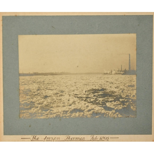 1037 - Three photographs of 'The Frozen Thames, Feb 1895', each around 2.75