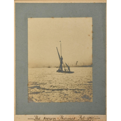 1037 - Three photographs of 'The Frozen Thames, Feb 1895', each around 2.75