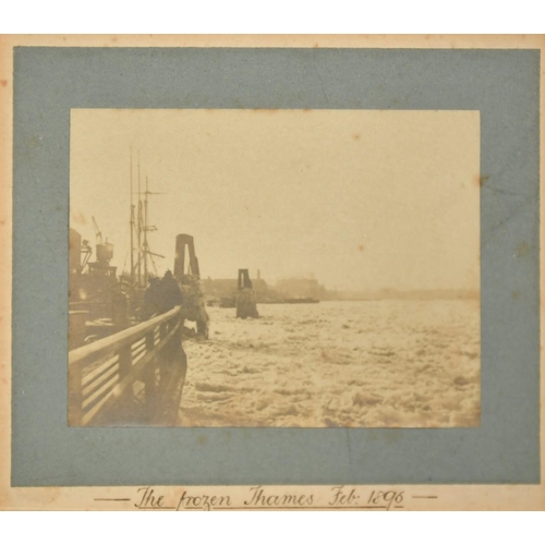 1037 - Three photographs of 'The Frozen Thames, Feb 1895', each around 2.75