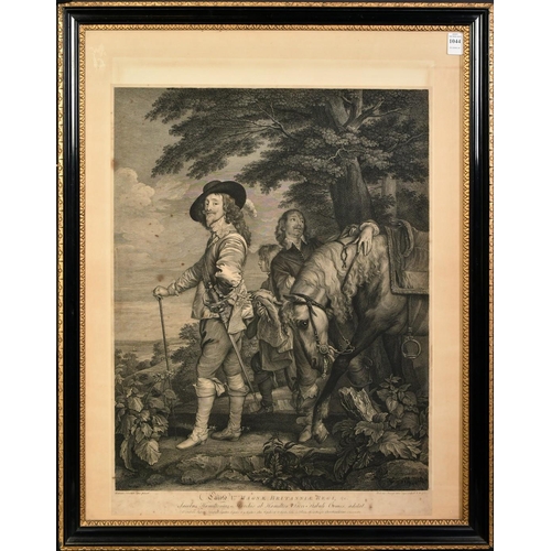 1044 - Strange after Van Dyke, a portrait of Charles I in the hunting field, engraving, 24.5