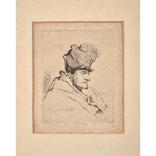 1052 - Georg Friedrich Schmidt (1712-1775) German, After Rembrandt, a head study, engraving, plate size 3.5... 