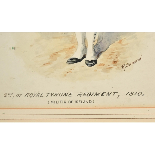 1066 - Richard Simkin (1840-1926), a portrait of an officer of The Royal Tyrone Regiment, 1810, watercolour... 