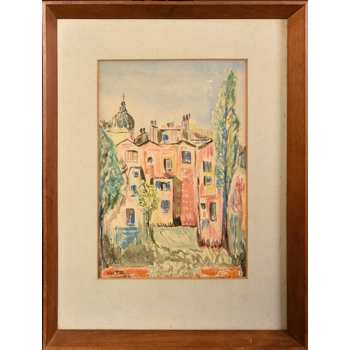 1076 - Anthony Robert Klitz (1917-2000), a view of town houses, watercolour, signed, 12