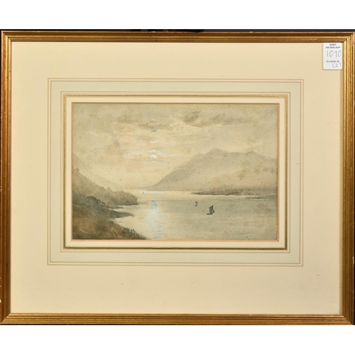 1090 - Attributed to Arthur Severn (1842-1931), 'Lake District', watercolour, gallery label verso, 6.25