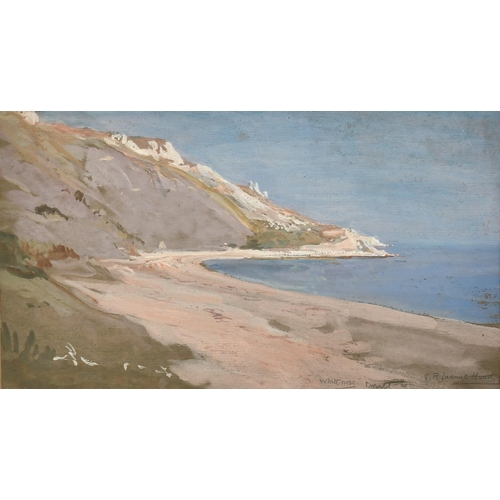 1091 - George Percy Jacomb-Hood (1857-1929), 'Whitenose Bay, Dorset', gouache, signed and inscribed, 8