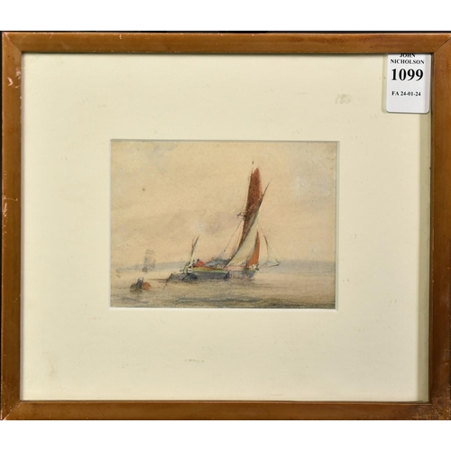 1099 - Edwin Hayes (1820-1904), yachts rounding a buoy, watercolour, 3.25