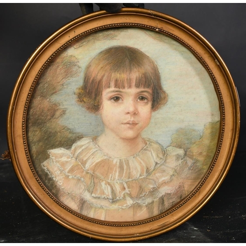 1102 - French School, Circa 1900, a pencil and pastel study of a young child, indistinctly signed, 11.5