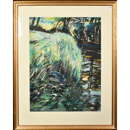 1103 - Julia Gascoigne Palmer (20/21st Century) Surrey Artist, a study of reeds on a riverbank, pastel, sig... 