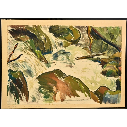 1105 - Morres (20th Century), study of a waterfall, along with a collection of mostly 20th Century drawings... 