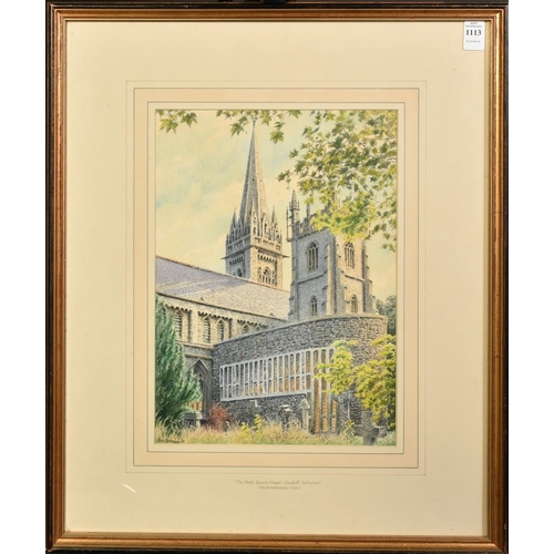 1113 - Colin Newman (b. 1923), 'The Welsh Guards Chapel, Llandaff Cathedral', watercolour, signed and dated... 