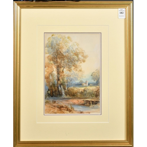 1122 - Thomas Colman Dibdin (1810-1893), figures by a country pond, watercolour, signed and dated 1893, 9.5... 