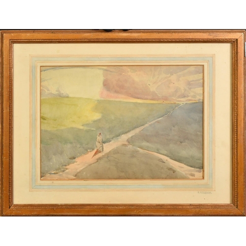 1148 - Reginald Percy Gossop (1876-1951), 'The Road Across the Common', watercolour, signed on the mount, i... 