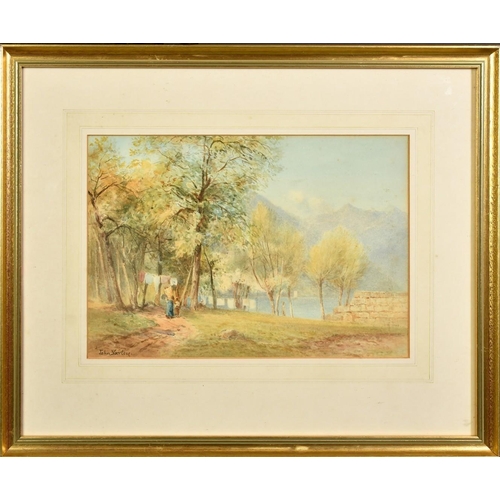 1150 - John Varley (19th Century), a group of three watercolours of Italian views, all signed, all around 1... 