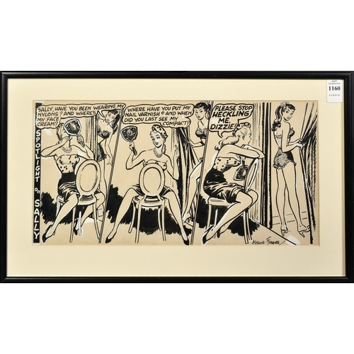 1160 - Arthur Ferrier (1890-1973), a Spotlight on Sally illustration, ink heightened in white, signed, 8