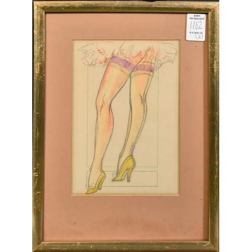 1162 - Walter McDade (20th Century), 'Browned Off', an illustration with a female figure, gouache, signed a... 