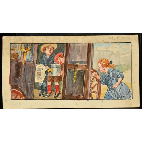 1167 - English School, Circa 1950, a group of four illustrations from a children's book, watercolour, each ... 