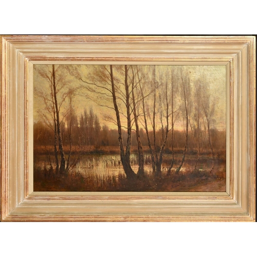 1199 - Arthur Harding Norwood (Early 20th Century), a riverside landscape at dusk, oil on canvas, signed an... 