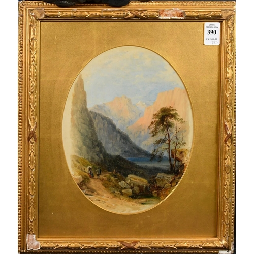 1200 - Attributed to Walter Williams (1834-1906), a pair of oil on board scenes of Continental alpine views... 