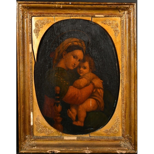 1221 - Early 19th Century, After Raphael, 'Madonna della Seggiola', oil on elm panel, Circa 1850, 20.5