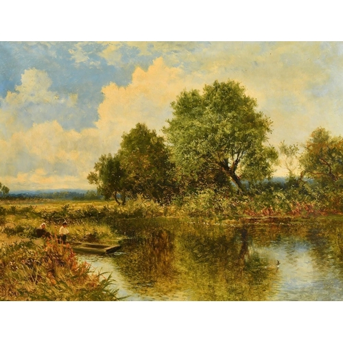 1247 - Daniel Sherrin (1868-1940), figures in a punt on a river, oil on canvas, signed, 20