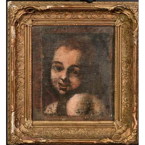 1261 - Early 19th Century, a head study of a young child, oil on canvas, 10.25