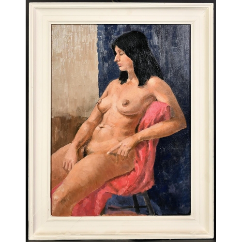 1267 - Frank Dobson (1888-1963), a seated female nude, oil on canvas, signed verso, 22