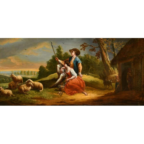 1288 - 19th Century French School, follower of Boucher, A young shepherd and maiden with a basket for flowe... 