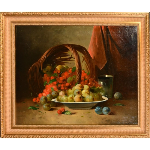 1313 - L. Hauser, late 19th Century Continental School, a pair of still life scenes of fruit, Oil on canvas... 