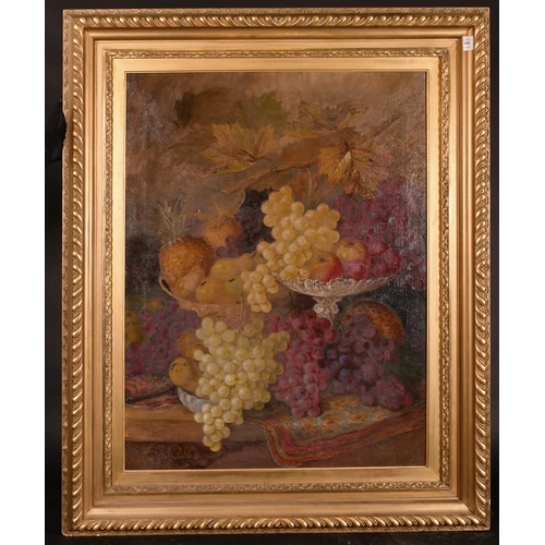 1322 - Henry Gummery (1832-1912) British, A still life of abundant fruit, with grapes and vines, oil on can... 