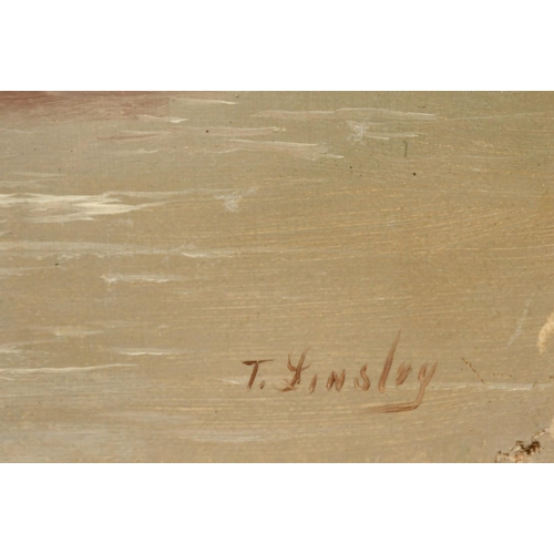 1329 - Walter Linsley Meegan (1859-1944), shipping ay Whitby, oil on canvas, signed T. Linsley, 10